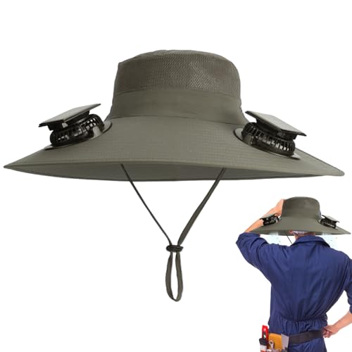 Chapeau avec ventilateur solaire et USB imperméable pour homme