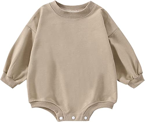 Image of DOSYZTO Baby Boy Girl Bubble Shirt Romper Outfit Short Sleeve Summer Bodysuit Top Newborn Oversized Crewneck Jumpsuit