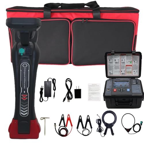 VTSYIQI Underground Cable Locator Kit Underground Utility Locating Equipment with 65.8 Feet Deep 20 Cables Transmitter Receiver USB Interface for Drum Cables Drum Cable Machines Tools Manhole Tools