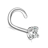 Helonley Moissanite Nose Stud for Women - 925 Sterling Silver Moissanite Nose Ring...