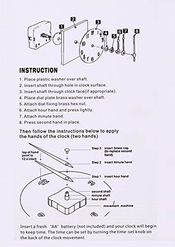 Satisfounder Non-Ticking Hands Quartz Diy Wall Clock Movement Mechanism Diy Repair Parts Replacement With 3 Different Pairs Of Hands (1/4 Inch Shaft Length) #TOP6