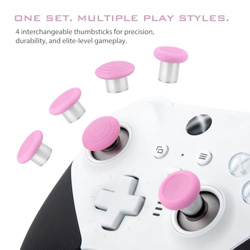 Image of Accessories for Xbox Elite Controller Series 2 Core, 9 in 1 Replacement Component Set Includes 4 Paddles, 4 Metal Thumbsticks, and 1 D-Pad (Pink)