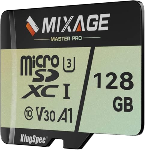MIXAGE MicroSDXC�J�[�h 128GB UHS-I U3 V30 A1 C10 �ő�Ǎ�175MB/s ����110MB/s 4K�������Ή� �X�}�z/�Q�[���@/�h���C�u���R�[�_�[/�A�N�V�����J�����p
