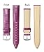 BINLUN Leather Watch Band Genuine Calfskin Replacement Watch Strap Quick Release Crocodile Pattern 10 Colors 13 Sizes for Men Women（Amaranth,18MM）