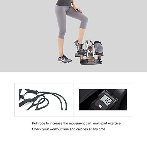 Image of Stepper Exercise Bike Under Desk Elliptical Sit and Stand Cycle Machine with Large Pedal and Stable Base Fitness Home Aerobic Workout