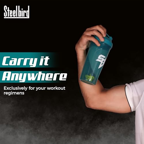 Image of Steelbird Super 700: High-Performance Gym Protein Shaker Bottle - Boost Your Workout! (Sea Green)