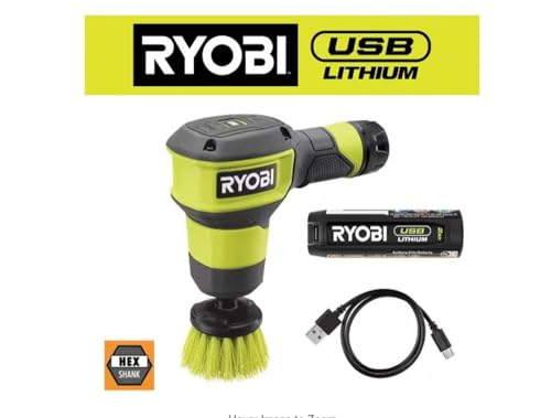 image for RYOBI USB Lithium Compact Scrubber Kit with 2.0 Ah Battery, USB Chargi