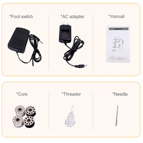 Image of Sewing Machine with Extension Table & Foot Pedal | Portable Electric Mini Silai Machine for Home Use | 2 Speed, Dual Power (AC /DC) | Beginners & DIY Stitching Machine (PinkXWhite)