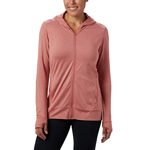 Columbia Women's Place to Place Ii Full Zip UPF 50 Sun Protection Jacket, Dark Coral Heather, X-Large