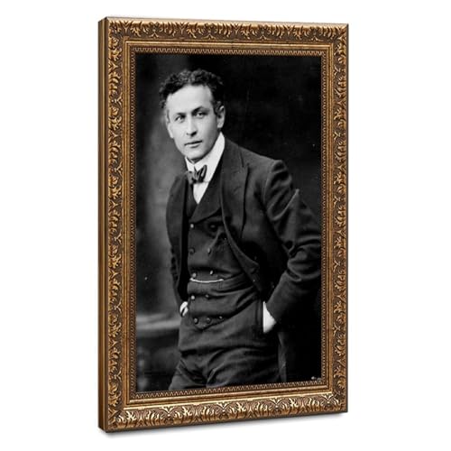 Toile Harry Houdini déco murale vintage grand format 50x75 cm avec suspension