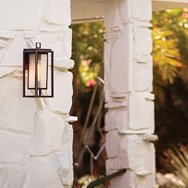 Hinkley Republic 1004OZ Medium Outdoor Wall Mount Lantern - Transitional/Modern, Double Frame Design, Coastal Elements Collection - Oil Rubbed Bronze