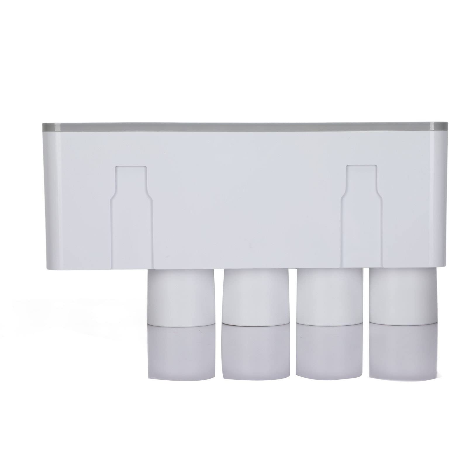 Fafeicy An der Wand Montierter Zahnbürstenhalter, Magnetisches Zahnbürstenhalter-Set mit Zahnpastaspender, Schubladen-Aufbewahrungsregal, ohne Bohren, Installation für den Familiengebrauch Im