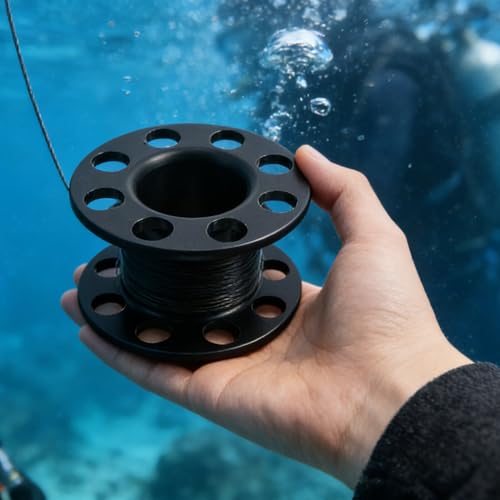 Carrete de buceo Gatuida de aluminio resistente a la corrosión para exploración de cuevas 6