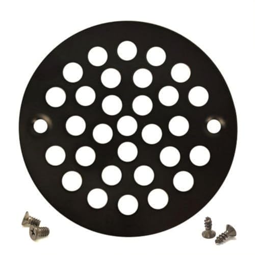 4'' Round Shower Strainer Grate Drain Replacement Cover Oil Rubbed Bronze + Tapping & Machine Screws…