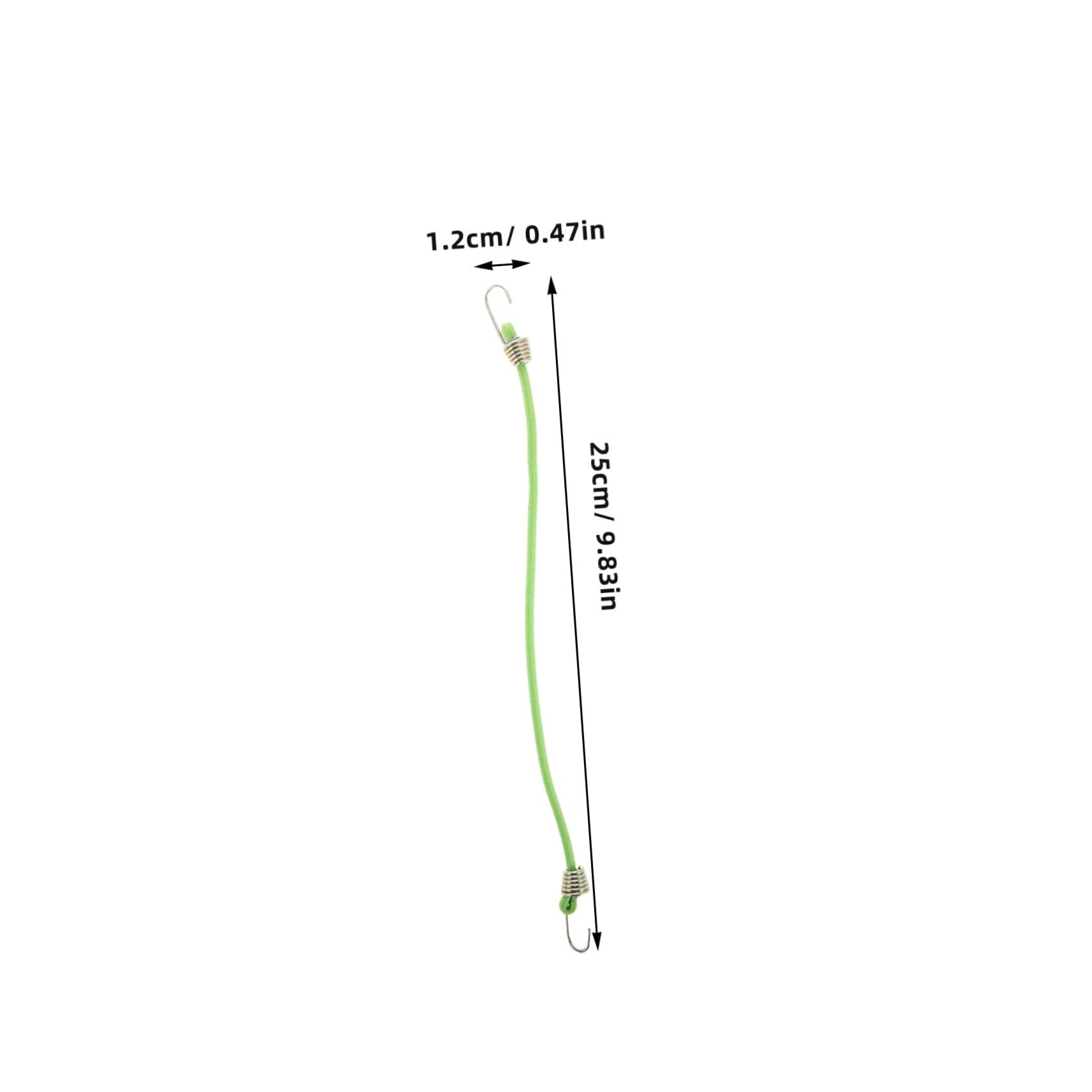 Corda Elastica con Gancio, 50 Pezzi, Lunghezza Regolabile, Fissaggio Sicuro per Bagagli e Tenda, Verde, per Viaggio e Campeggio | Lattice e Zinco, Uso Multiplo per Carico e Tenda, Set Compatto da 50 Pezzi