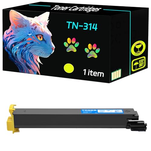 High Yield TN-314 Toner Cartridges Compatible for Konica Minolta bizhub C353 C353P Printers, Print Clearly (1 Pack Yellow) -  PPMUE