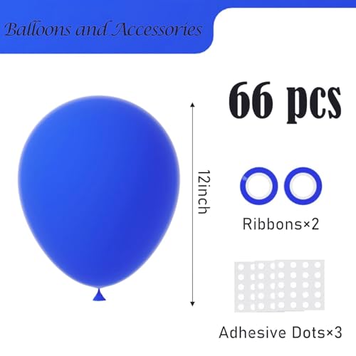 Image of Voircoloria Blue Balloons, 66pack 12inch Blue Latex Party Balloons for Birthday Baby Shower Graduation Wedding Gender Reveal Anniversary Bachelorette Party Decorations
