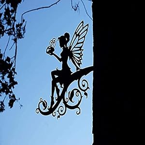Fairy Garden Art, Yard Flower Fairy Metal Decor, Silhouette Sculpture Backyard Hanging Tree, Ornaments for Outdoor Garden Home Yard Lawn, Branch Decoration Fairy Garden Art Yard Flower Fairy Metal Decor Silhouette Sculpture Backyard Hanging Tree Ornaments for Outdoor Garden Home Yard Lawn Branch Decoration