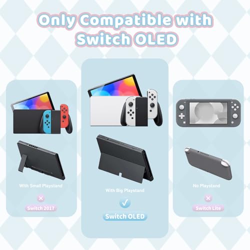 Image of Kuitmor Protective Shell for Switch OLED,Slim Cute Pattern Dockable Cover Case Compatible with Switch OLED,Anti-Scratch and Shock-Absorption Design Cover Skins for Joystick（Cinnamoroll）