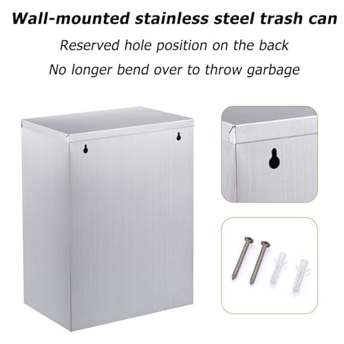 Caneca de basura empotrada de acero inoxidable 8 L miniatura 4