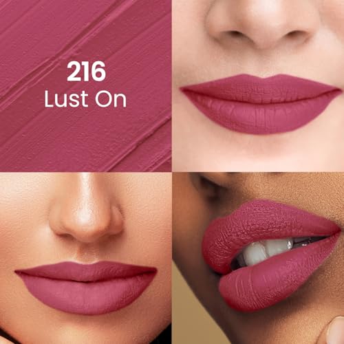Image of Swiss Beauty Pure Matte Creamy Lipstick | Non-drying, Highly pigmented Lipstick | Shade- Lust On, 3.8gm|
