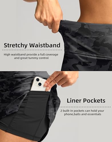 Image of SANTINY Women's Golf Skirts Skorts High Waisted Tennis Skirt Athletic Workout Casual Skorts for Woman with Short Pockets
