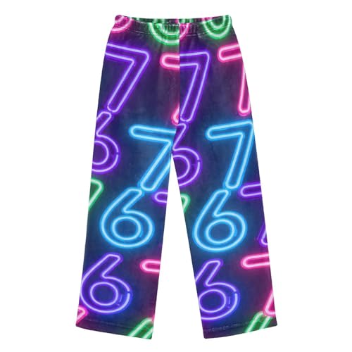 Amooorous Neon Six Seven Fashion Pajamas Pants Warm Pj Pants Elastic Waist Nightwear Size 14