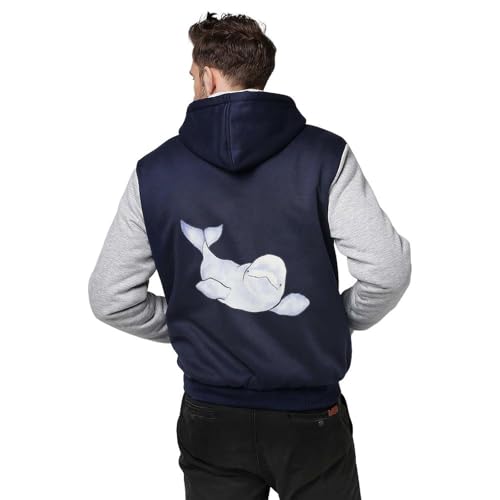Beluga Wave Fleece Hoodie for Men Hooded Sweatshirt Full-zip Hoodies2