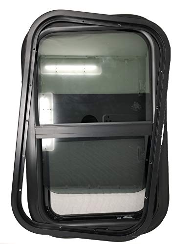 15\" Inch Width x 24\" Inch Height, RV Window, Tiny House Vertical Slider W/Screen & Interior Camper Window Clamp Ring Included, Teardrop Replacement Trailer Window, by LandCamp (1) - Thumbnail 3