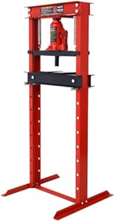 CACHIL Hydraulic 12-Ton Capacity Shop Press,Floor Mount with Press Plates, H-Frame Garage Floor Press, Adjustable Working Table Height