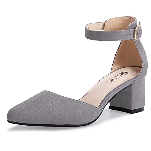 IDIFU Women's IN2 Pedazo Dress Shoes Low Block Heels Comfortable Chunky Closed Toe Ankle Strap...