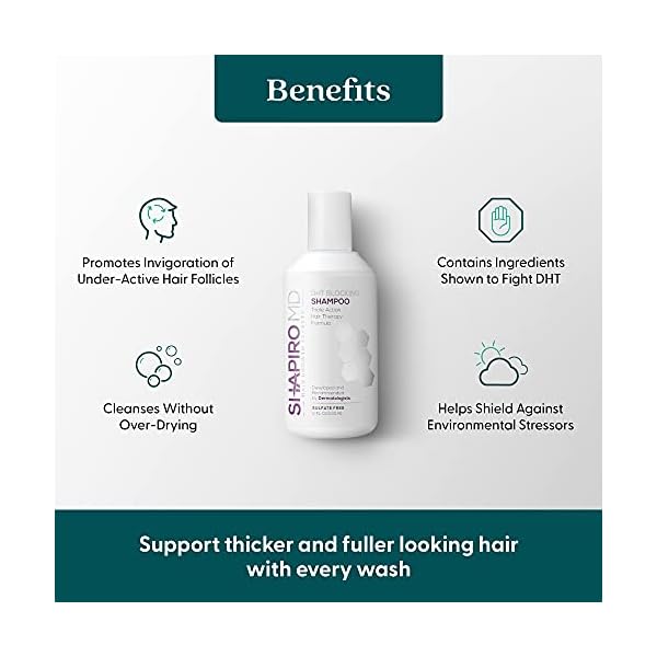 Shapiro MD Hair Growth Experts Vegan Hair Loss Shampoo for Thinning Hair | Experience Healthier, Fuller and Thicker Looking Hair (1 Month Supply)