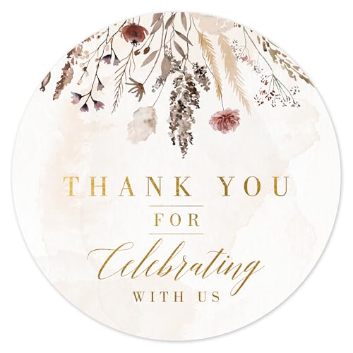 Mobiusea Creation Boho Dark Color Wedding Thank You Lables Elegant