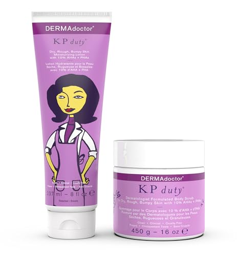 DERMAdoctor-KP-Bump-Eraser-Body-Scrub-16-oz-with-Lotion-8-oz-10-AHA-PHAs-Dermatologist-Formulated-Exfoliant-24-oz DERMAdoctor KP Bump Eraser Body Scrub 16 oz with Lotion 8 oz 10% AHA + PHAs Dermatologist Formulated Exfoliant - 24 oz - Image 1