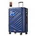 SONGMICS Koffer, Reisekoffer, Hartschalenkoffer mit TSA-Schloss, Koffergurt, ABS-Trolley, 4 Zwillingsrollen, erweiterbar, XL, 75 cm, hafenblau RLP003Q101
