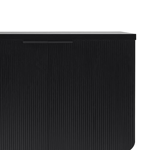 Walker Edison AZEED5DBL2 Scandinavian Grooved 4-Door Sideboard thumb #4