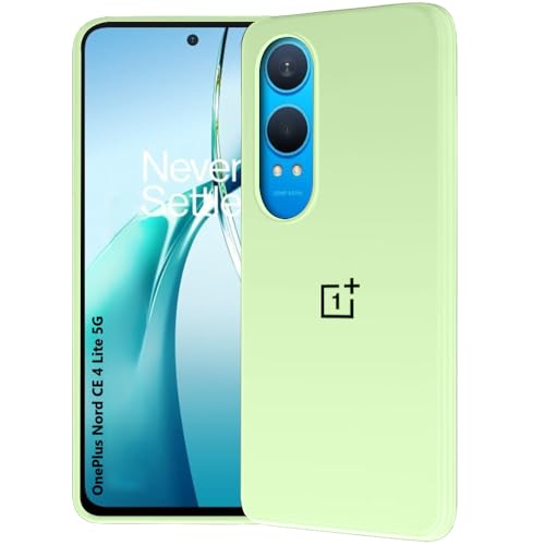 Image of MOBILOVE Back Cover Case for OnePlus Nord CE 4 Lite 5G | Pure Liquid Soft Matte Silicone Case with Logo and Comes with Camera and Screen Protection Case for OnePlus Nord CE 4 Lite 5G (Mint Green)