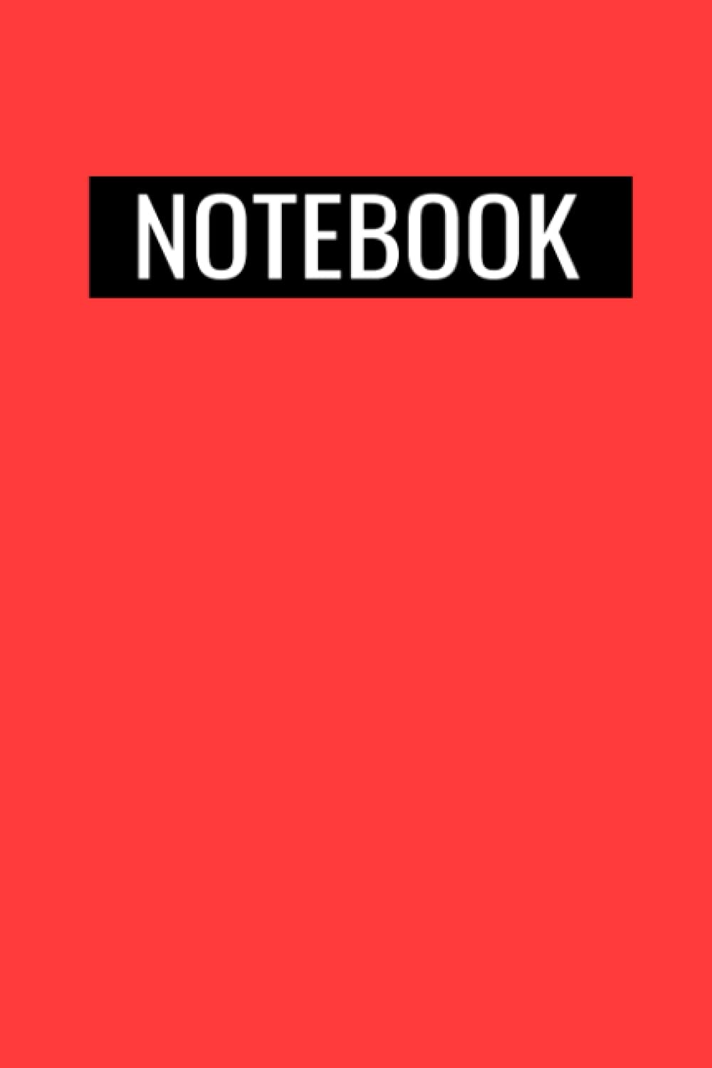 Red 6x9 100 Page College-Ruled Notebook (Plain 6x9 notebook)