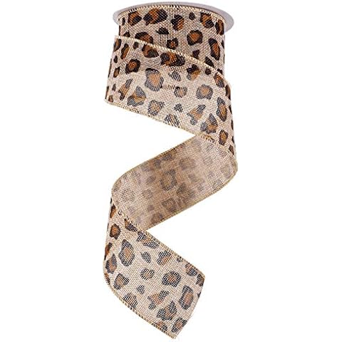 Leopard Burlap Wired Edge Ribbon for Crafts Cover