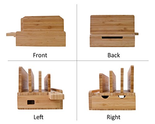 iCozzier Bamboo 5-slot Removable Tablet Phone Stand Holder Desktop Organizer for Watch, Phone, Pad, Watch Stand Cord Organizer Multi-Devices Docking Station - Cosy Home Interiors iCozzier Bamboo 5-slot Removable Tablet Phone Stand Holder Desktop Organizer for Watch, Phone, Pad, Watch Stand Cord Organizer Multi-Devices Docking Station - Image 6