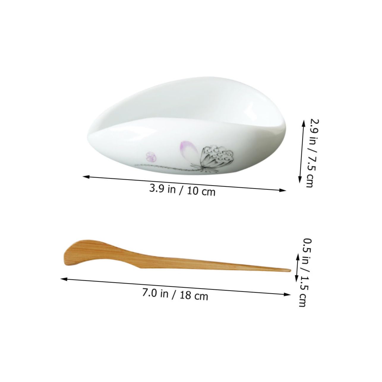 CHILDWEET 1set Ceramic Tea Leaf Storage Dish Elegant Tea Ceremony Supply for and Porcelain Material