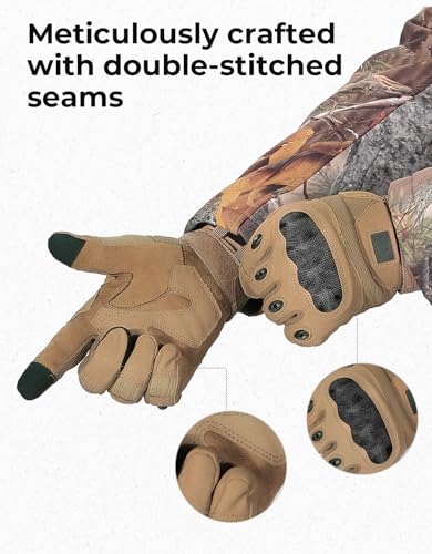 Image of KEMIMOTO Tactical Gloves for Men, Touchscreen Motorcycle Gloves with Hard Shell & Palm Padding for Sports Motorcycle Cycling Tactical Airsoft Paintball Hunting Hiking Camping Climbing