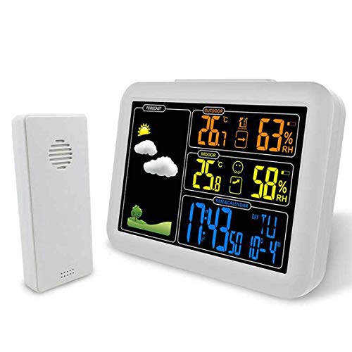 Digitales Thermometer Hygrometer Innen, Wetterstation mit Wecker, Feuchtigkeitsmesser für Babyzimmer, Wohnzimmer, Büro usw. -
