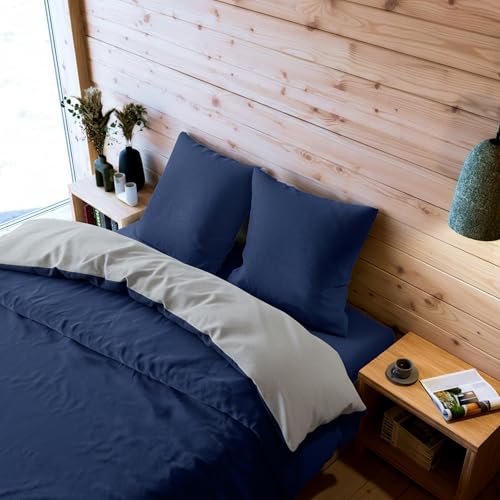 Wolkenfeld Biber Bettwäsche 155x220 + 80x80cm Flanell – 2-teilige Winter...