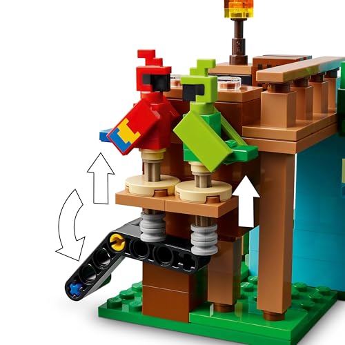 Image of LEGO Minecraft The Parrot Houses, Buildable Video-Game Set 21282 Building Blocks Toys for 8+ Gift for Boys and Girls
