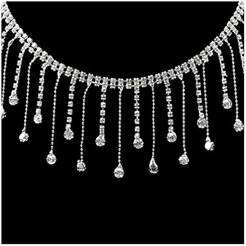 Rhinestone Trim Chain Crystal Ribbon Fringe Tassel Diamond Sewing DIY Applique Wedding Close Bling Bridal Crafts Sparkly 2 Yards Cover