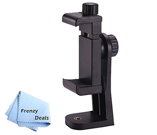 Frenzy Smartphone Tripod Cell Phone Holder Mount Adapter Fits iPhone Samsung and All Phones Rotates Vertical and Horizontal
