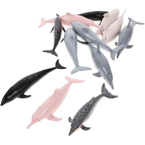 SAFIGLE 12pcs Mini Dolphin Figures: Plastic Dolphin Figurines and Statues Realistic Marine Animal Educational Toys for Kids - Creature Cognitive Ocean...