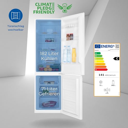 Exquisit Koel-vriescombinatie KGC265-70-NF-040C wit | 253 L volume | koelvriescombinatie No-Frost | deuraanslag verwisselbaar | koelvriescombinatie vrijstaand - Image 3