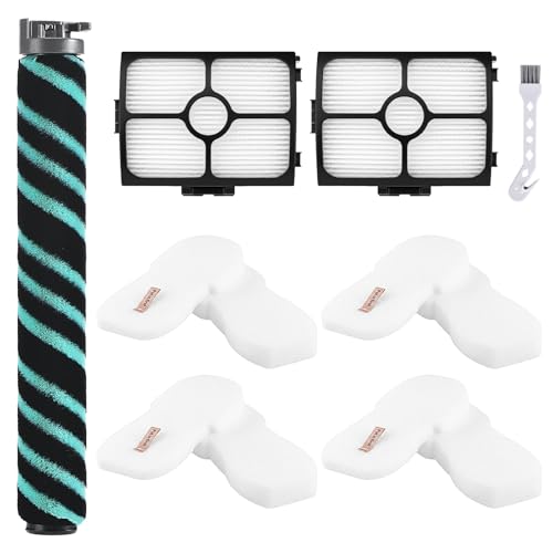 Image of 8 Pack HZ4002 Brush Roller Filter Replacement Part for Shark PowerDetect Ultra-Light Upright HZ4000 HZ4002 HZ4001 Vacuum, 1 Brushroll 2 Filters 4 Foam Filters 1 Cleaning Brush
